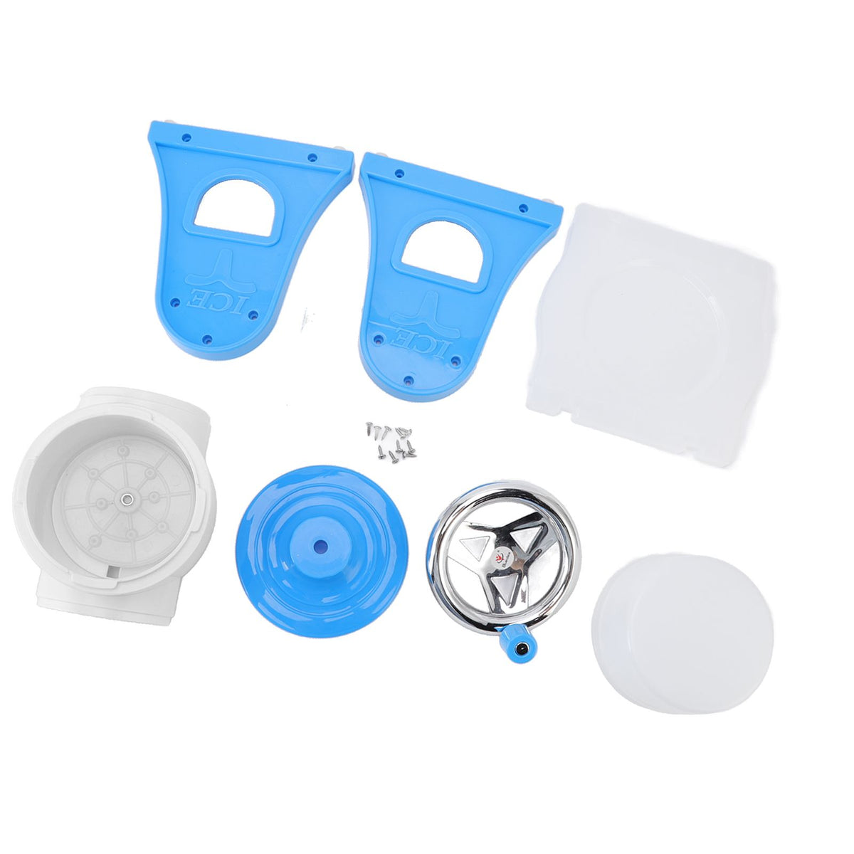 Hand Crank Shaved Ice Machine Stainless Steel Blades Safe Portable Ice Crusher for Home Restaurants Cafes Food Stalls Blue