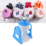 Hand Crank Shaved Ice Machine Stainless Steel Blades Safe Portable Ice Crusher for Home Restaurants Cafes Food Stalls Blue - Extra Image