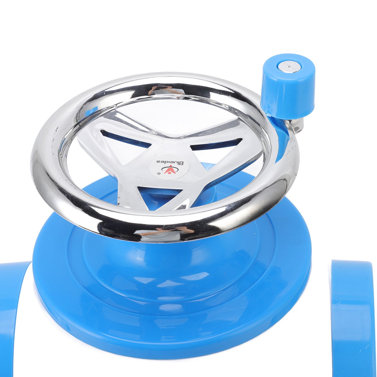 Hand Crank Shaved Ice Machine Stainless Steel Blades Safe Portable Ice Crusher for Home Restaurants Cafes Food Stalls Blue