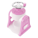 Hand Crank Shaved Ice Machine Stainless Steel Blades Safe Portable Ice Crusher for Home Restaurants Cafes Food Stalls Pink - Top-Down View