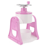 Hand Crank Shaved Ice Machine Stainless Steel Blades Safe Portable Ice Crusher for Home Restaurants Cafes Food Stalls Pink