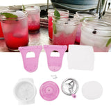 Hand Crank Shaved Ice Machine Stainless Steel Blades Safe Portable Ice Crusher for Home Restaurants Cafes Food Stalls Pink - Extra Image