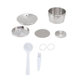 Stainless Steel Coffee Capsule Kit Reusable Filter Gasket Brush Spoon Powder Pressing Plate for EDG DG325