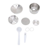 Stainless Steel Coffee Capsule Kit Reusable Filter Gasket Brush Spoon Powder Pressing Plate for EDG DG325