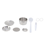 Stainless Steel Coffee Capsule Kit Reusable Filter Gasket Brush Spoon Powder Pressing Plate for EDG DG325
