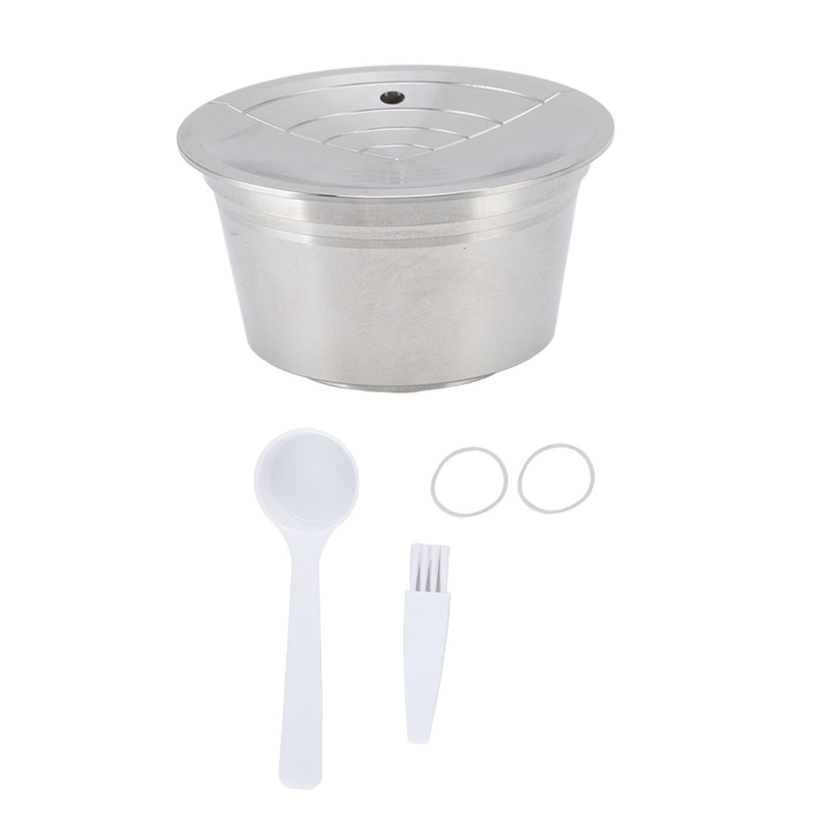 Stainless Steel Coffee Capsule Kit Reusable Filter Gasket Brush Spoon Powder Pressing Plate for EDG DG325