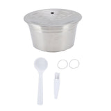 Stainless Steel Coffee Capsule Kit Reusable Filter Gasket Brush Spoon Powder Pressing Plate for EDG DG325