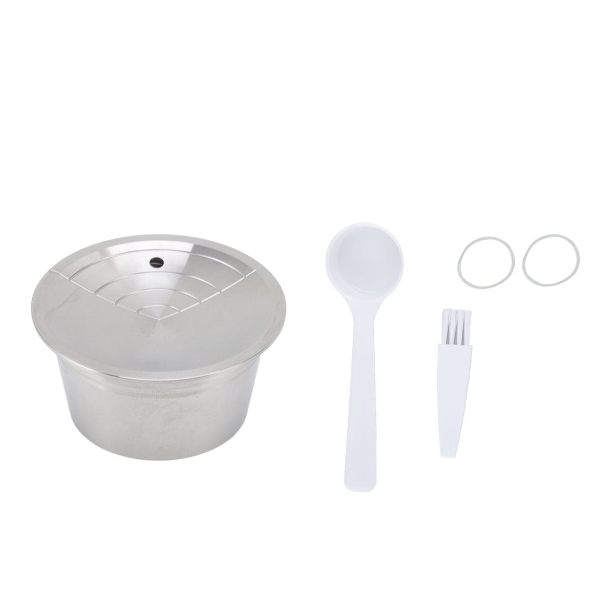 Stainless Steel Coffee Capsule Kit Reusable Filter Gasket Brush Spoon Powder Pressing Plate for EDG DG325
