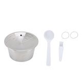 Stainless Steel Coffee Capsule Kit Reusable Filter Gasket Brush Spoon Powder Pressing Plate for EDG DG325