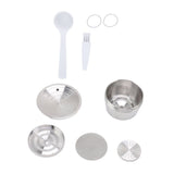 Stainless Steel Coffee Capsule Kit Reusable Filter Gasket Brush Spoon Powder Pressing Plate for EDG DG325 - Extra Image