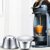Stainless Steel Coffee Capsule Kit Reusable Filter Gasket Brush Spoon Powder Pressing Plate for EDG DG325