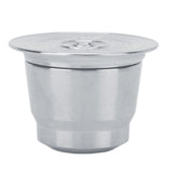 Coffee Pod Reusable Capsules Food Grade Stainless Steel Refillable Coffee Filter Cup Replacement for NESPRESSO U - Low Angle
