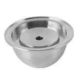 Reusable Coffee Capsule Filter Stainless Steel Refillable Coffee Machine Pod with Spoon Brush - Top-Down View