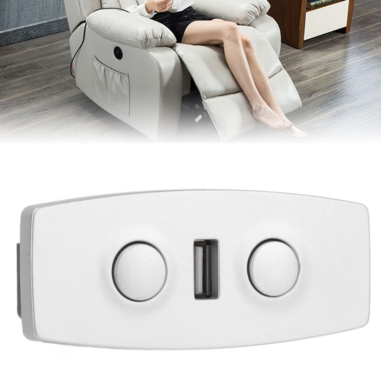 Power Recliner Switch 2 Buttons 5 Pin Lifting Chair Hand Control for Electric Sofa 12‑29V