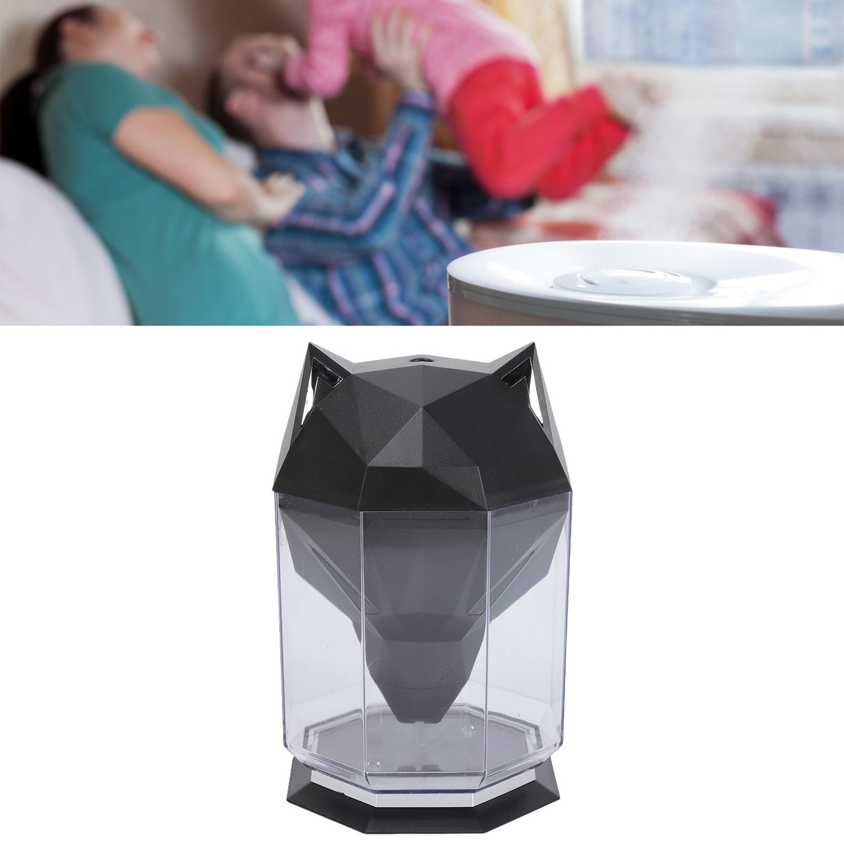 Air Humidifier Large Capacity Desktop Separated Electric Water Diffuser for Home Office Black