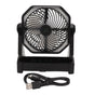 Camping Fan with LED Lantern 4 Levels 270 Degree Pivot Large Air Volume USB Rechargeable Outdoor Tent Fan with Light Hook Black