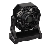 Camping Fan with LED Lantern 4 Levels 270 Degree Pivot Large Air Volume USB Rechargeable Outdoor Tent Fan with Light Hook Black