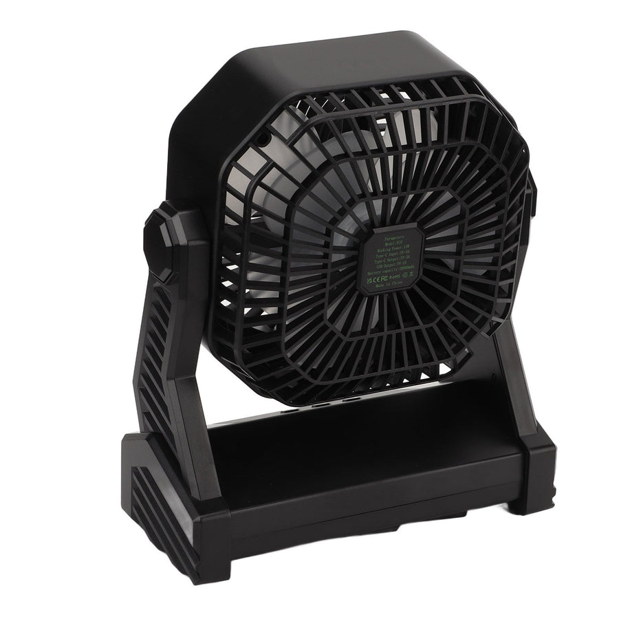 Camping Fan with LED Lantern 4 Levels 270 Degree Pivot Large Air Volume USB Rechargeable Outdoor Tent Fan, image 5