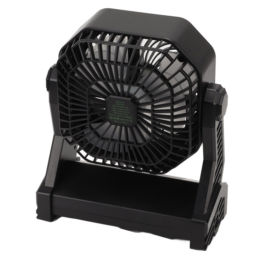 Camping Fan with LED Lantern 4 Levels 270 Degree Pivot Large Air Volume USB Rechargeable Outdoor Tent Fan, image 6