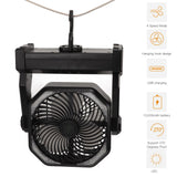 Camping Fan with LED Lantern 4 Levels 270 Degree Pivot Large Air Volume USB Rechargeable Outdoor Tent Fan with Light Hook Black - Extra Image