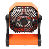 Camping Fan with LED Lantern 4 Levels 270 Degree Pivot Large Air Volume USB Rechargeable Outdoor Tent Fan with Light Hook Orange - 45-Degree Angle