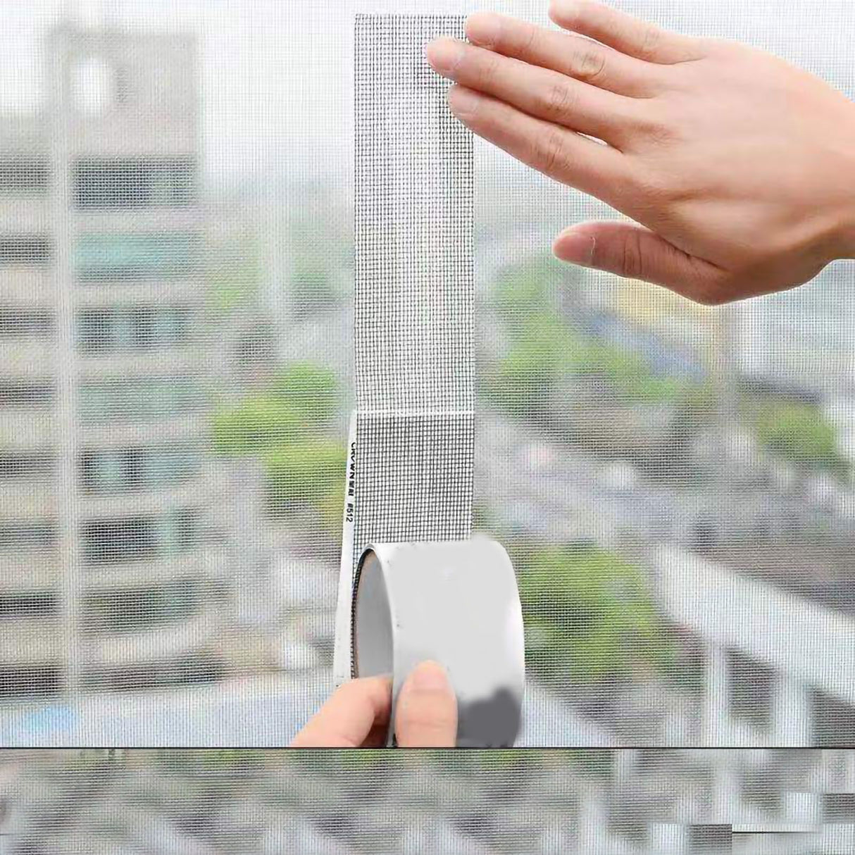 Window Screen Repair Fill Hole Self Adhesive Fine Mesh Screen Tape Mesh Repair for Mosquito Repellent 5cmx2m/2.0x78.7in Black