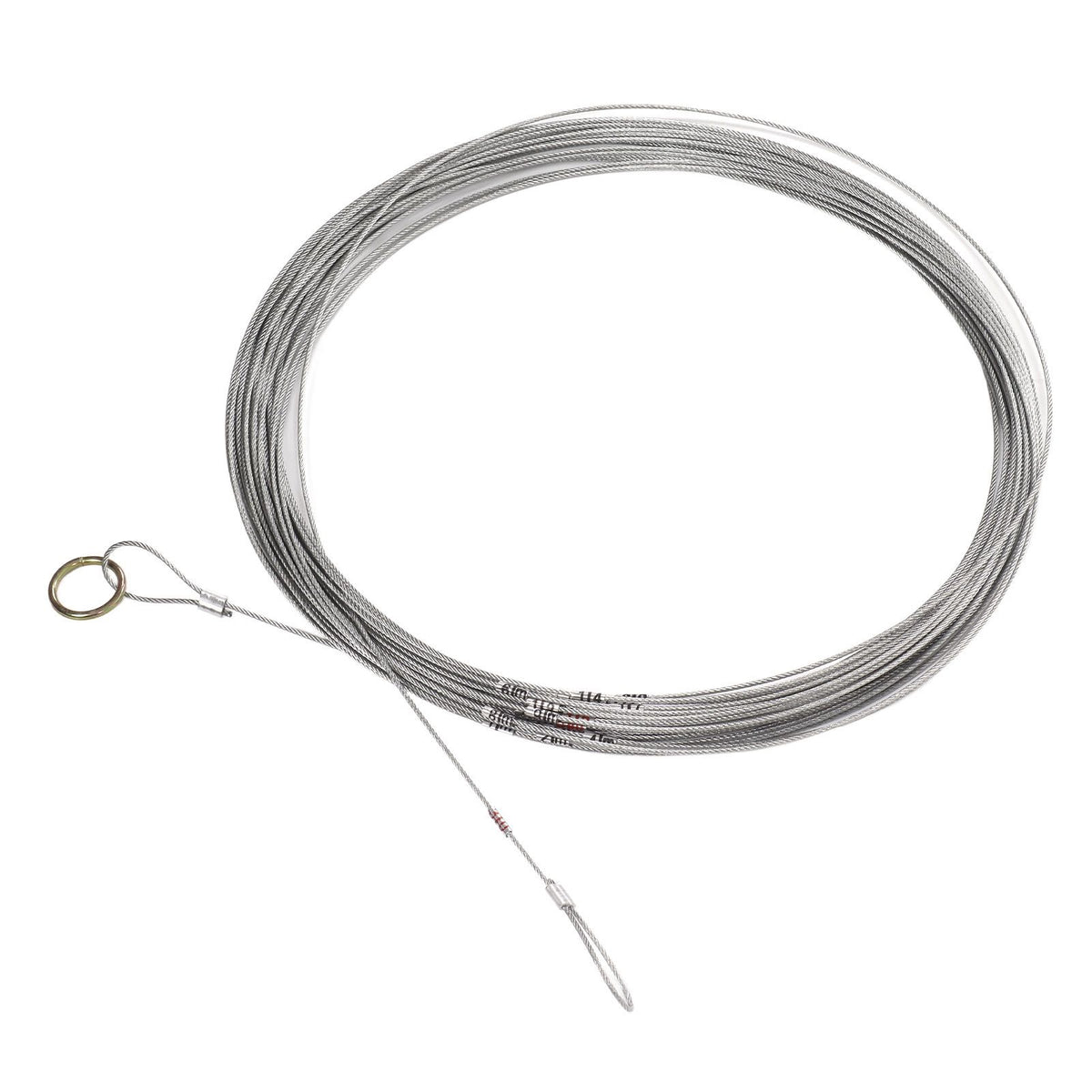 Steel Wire Measuring Rope Good Flexibility Sturdy Steel Rope Measuring Cord with Scale for Well Construction 30m/98.4ft