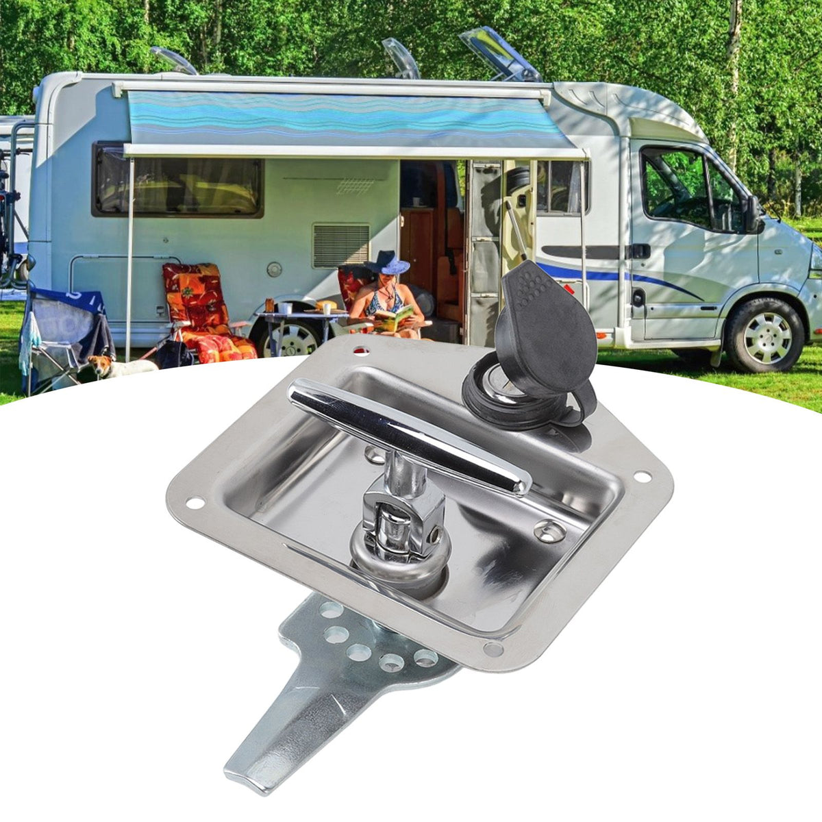T Handle Latch Stainless Steel Polished Appearance Truck Toolbox Lock Tool Box Latch for Electrical Cabinets Toolboxes