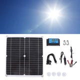 Solar Panel Kit 20W 12V Monocrystalline IP65 Waterproof DIY Solar Panel with 10A Solar Charge Controller for Outdoor