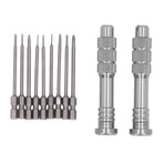 Steel Slotted Screwdriver Set with 9 Bits 2 Handles Hand Tool for Camera Lens Computer Electrical Maintenance