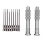 Steel Slotted Screwdriver Set with 9 Bits 2 Handles Hand Tool for Camera Lens Computer Electrical Maintenance