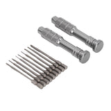 Steel Slotted Screwdriver Set with 9 Bits 2 Handles Hand Tool for Camera Lens Computer Electrical Maintenance