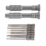 Steel Slotted Screwdriver Set with 9 Bits 2 Handles Hand Tool for Camera Lens Computer Electrical Maintenance