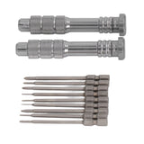 Steel Slotted Screwdriver Set with 9 Bits 2 Handles Hand Tool for Camera Lens Computer Electrical Maintenance - 45-Degree Angle