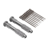 Steel Slotted Screwdriver Set with 9 Bits 2 Handles Hand Tool for Camera Lens Computer Electrical Maintenance