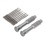Steel Slotted Screwdriver Set with 9 Bits 2 Handles Hand Tool for Camera Lens Computer Electrical Maintenance
