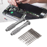 Steel Slotted Screwdriver Set with 9 Bits 2 Handles Hand Tool for Camera Lens Computer Electrical Maintenance
