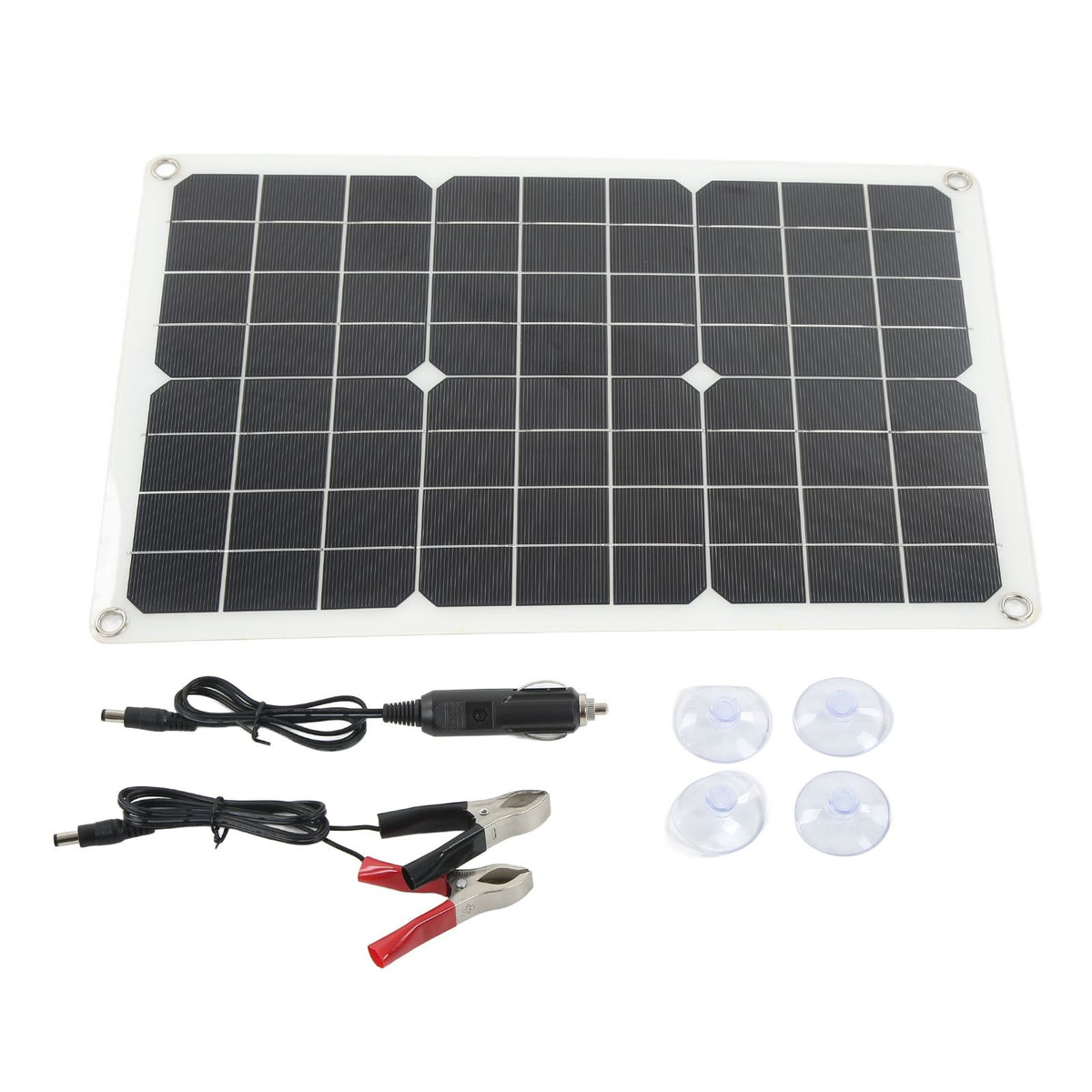 Solar Panel Kit Monocrystalline High Conversion Rate Dual USB Interface Output DIY Solar Panel for Hiking Camping 20W 5V