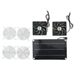 Solar Fan Portable Safe Environment Friendly Dual Exhaust Fan with Solar Panel for Pet House DC 12V