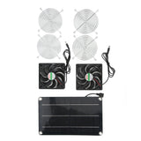 Solar Fan Portable Safe Environment Friendly Dual Exhaust Fan with Solar Panel for Pet House DC 12V