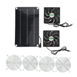 Solar Fan Portable Safe Environment Friendly Dual Exhaust Fan with Solar Panel for Pet House DC 12V