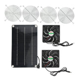 Solar Fan Portable Safe Environment Friendly Dual Exhaust Fan with Solar Panel for Pet House DC 12V - Rear View