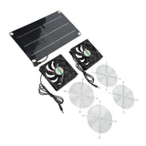 Solar Fan Portable Safe Environment Friendly Dual Exhaust Fan with Solar Panel for Pet House DC 12V