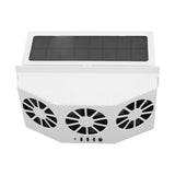 Solar Powered Car Cooler Large Wide Angle 3 Fans Deodorant Energy Saving Car Exhaust Ventilation Fan White