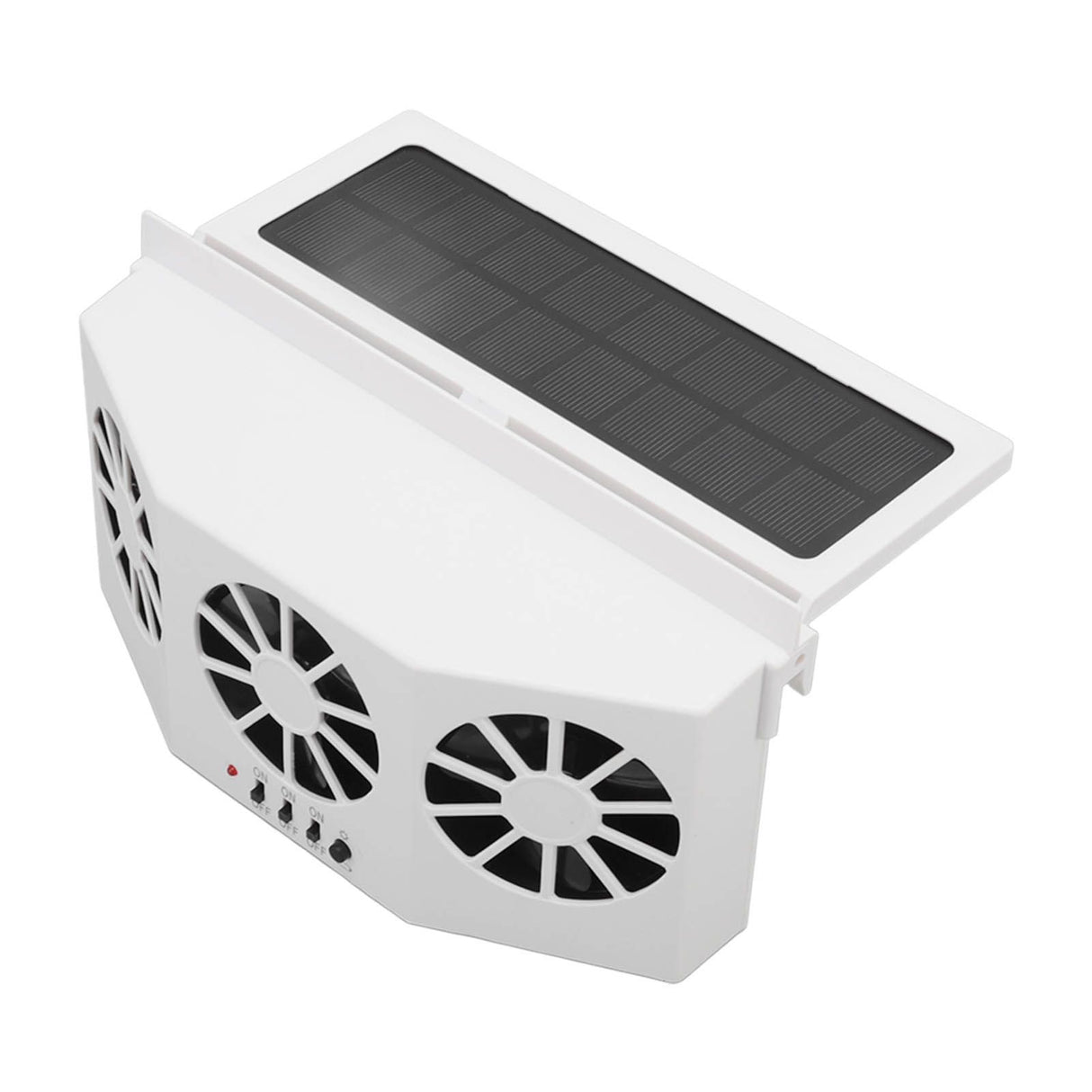 Solar Powered Car Cooler Large Wide Angle 3 Fans Deodorant Energy Saving Car Exhaust Ventilation Fan White
