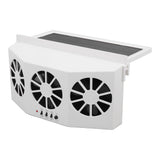 Solar Powered Car Cooler Large Wide Angle 3 Fans Deodorant Energy Saving Car Exhaust Ventilation Fan White - 45-Degree Angle