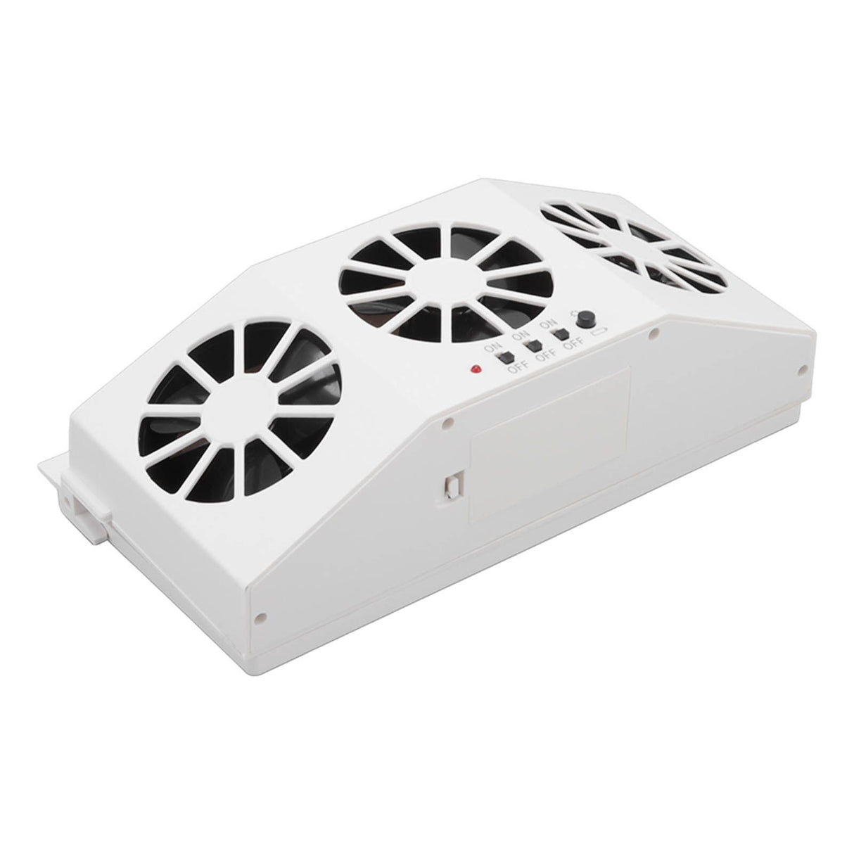 Solar Powered Car Cooler Large Wide Angle 3 Fans Deodorant Energy Saving Car Exhaust Ventilation Fan White