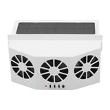 Solar Powered Car Cooler Large Wide Angle 3 Fans Deodorant Energy Saving Car Exhaust Ventilation Fan White - Extra Image