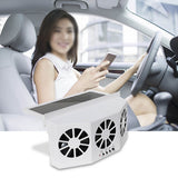 Solar Powered Car Cooler Large Wide Angle 3 Fans Deodorant Energy Saving Car Exhaust Ventilation Fan White
