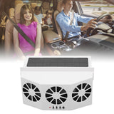 Solar Powered Car Cooler Large Wide Angle 3 Fans Deodorant Energy Saving Car Exhaust Ventilation Fan White